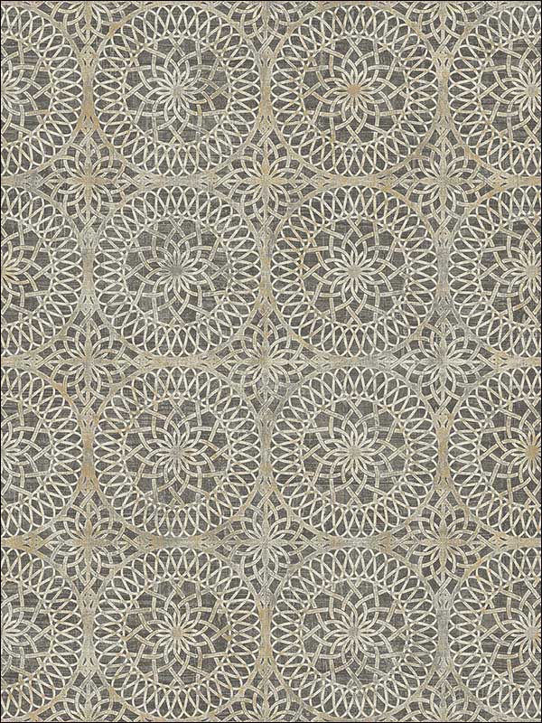 Twist Medallion fabric in brown color - pattern number PS40806 - by Kenneth James in the Palm Springs collection