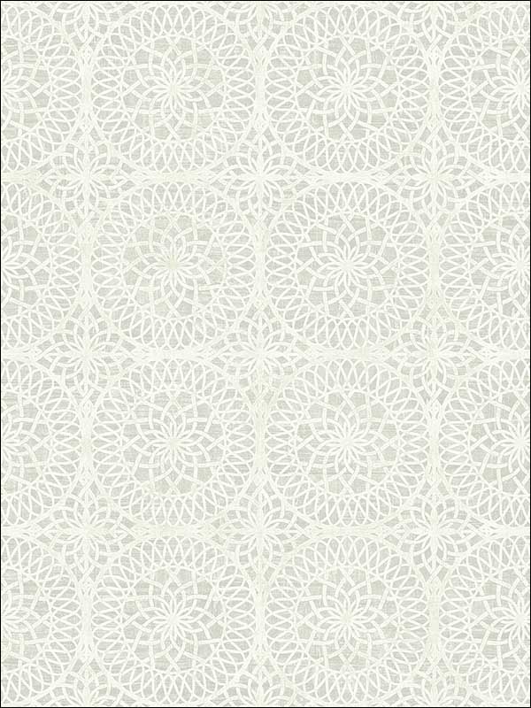 Twist Medallion fabric in pewter color - pattern number PS40810 - by Kenneth James in the Palm Springs collection