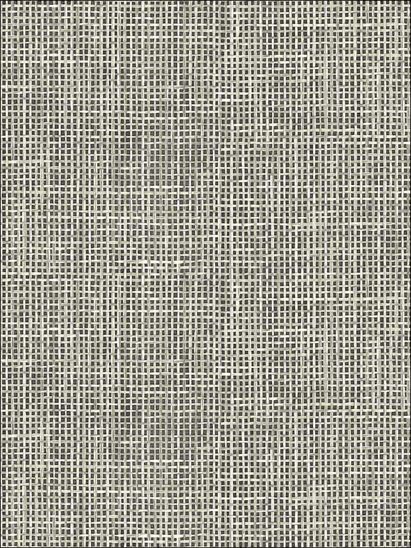 Woven Summer Grid wallpaper in charcoal color - pattern number PS41300 - by Kenneth James in the Palm Springs collection
