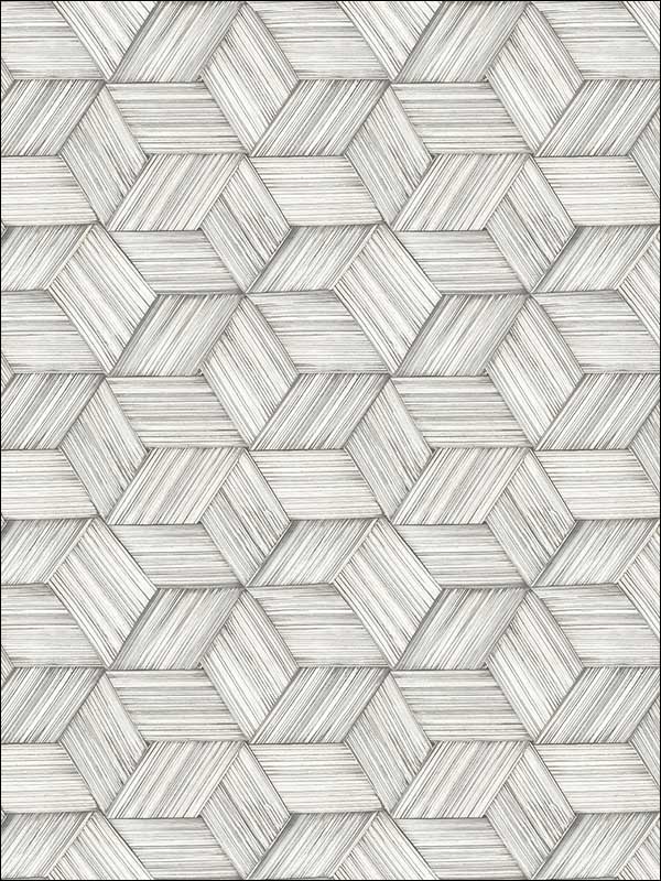 Intertwined Geometric wallpaper in grey color - pattern number PS41400 - by Kenneth James in the Palm Springs collection
