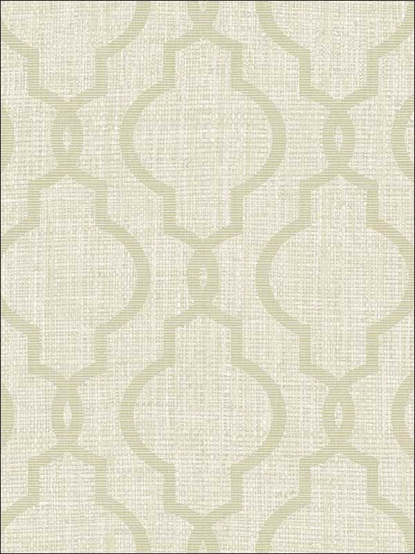 Geometric Jute Quatrefoil wallpaper in taupe color - pattern number PS41705 - by Kenneth James in the Palm Springs collection