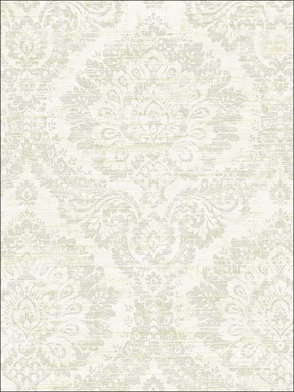 Kauai Damask wallpaper in taupe color - pattern number PS41904 - by Kenneth James in the Palm Springs collection