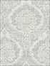 Kauai Damask wallpaper in grey color - pattern number PS41908 - by Kenneth James in the Palm Springs collection