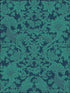Balabina fabric in midnight and jade color - pattern number 108/1005.CS.0 - by Cole and Son in the Mariinsky Damask Wallpapers collection
