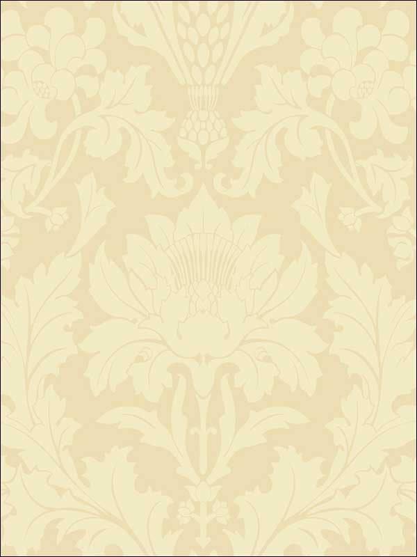 Fonteyn wallpaper in vintage yellow color - pattern number 108/7038.CS.0 - by Cole and Son in the Mariinsky Damask Wallpapers collection