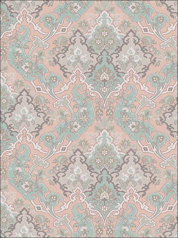 Pushkin wallpaper in pastel multi color - pattern number 108/8044.CS.0 - by Cole and Son in the Mariinsky Damask Wallpapers collection