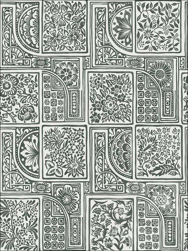Bellini wallpaper in black and white color - pattern number 108/9046.CS.0 - by Cole and Son in the Mariinsky Damask Wallpapers collection