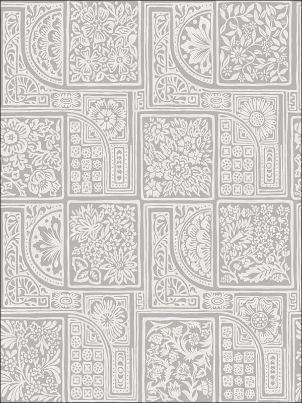 Bellini wallpaper in grey and white color - pattern number 108/9047.CS.0 - by Cole and Son in the Mariinsky Damask Wallpapers collection