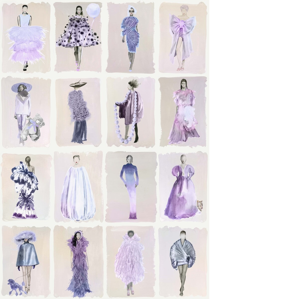 Couture Carousel wallpaper in lavender pearl color - pattern number 175/1005M.CS.0 - by Cole and Son in the Harrods Couture Carousel X collection