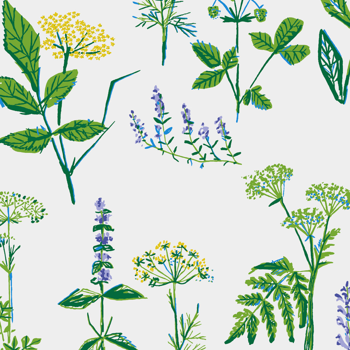 Koksvaxter wallpaper in leaf color - pattern number 1789 - by Schumacher in the Borastapeter collection