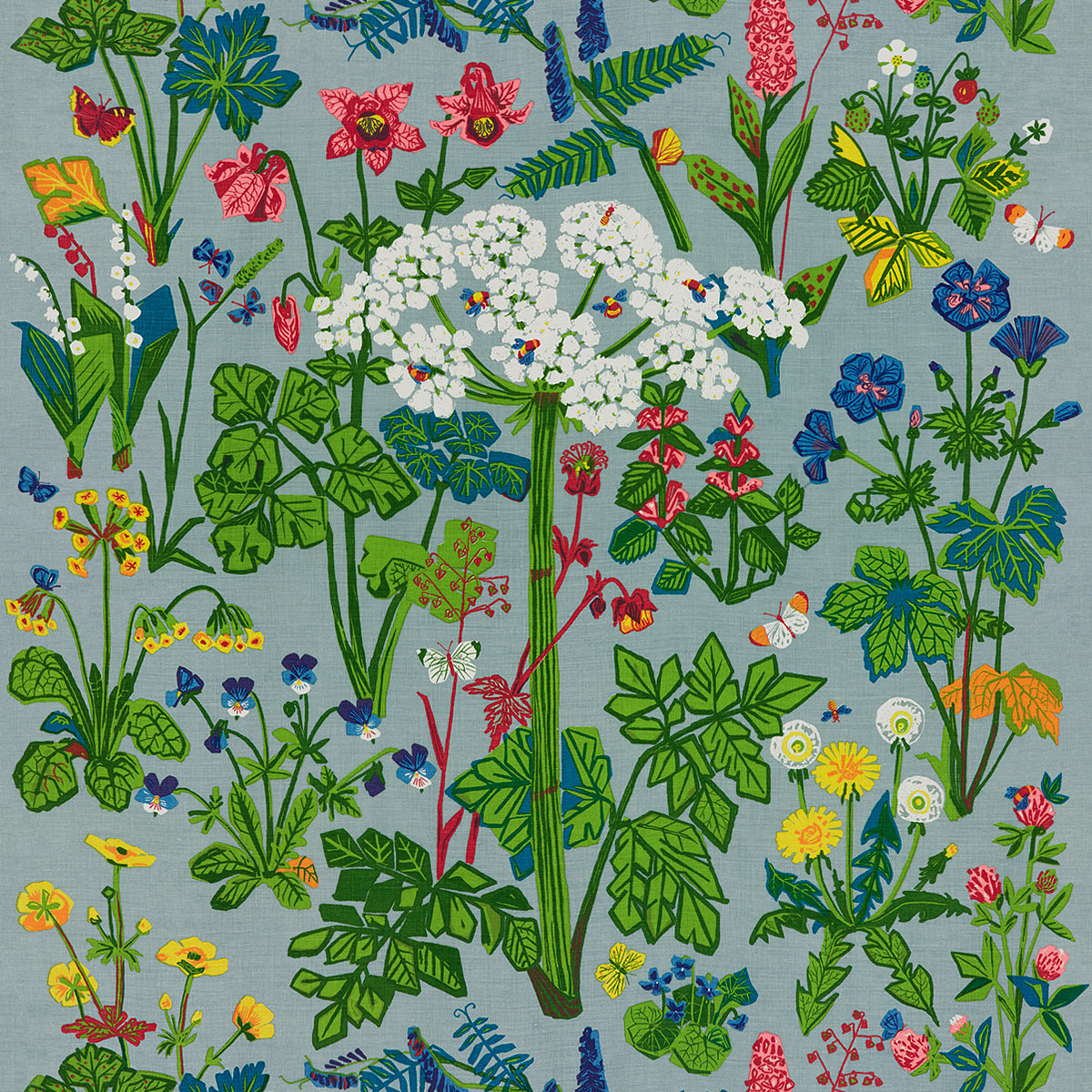 Aurora mural in multi color - pattern number 1790 - by Schumacher in the Borastapeter collection