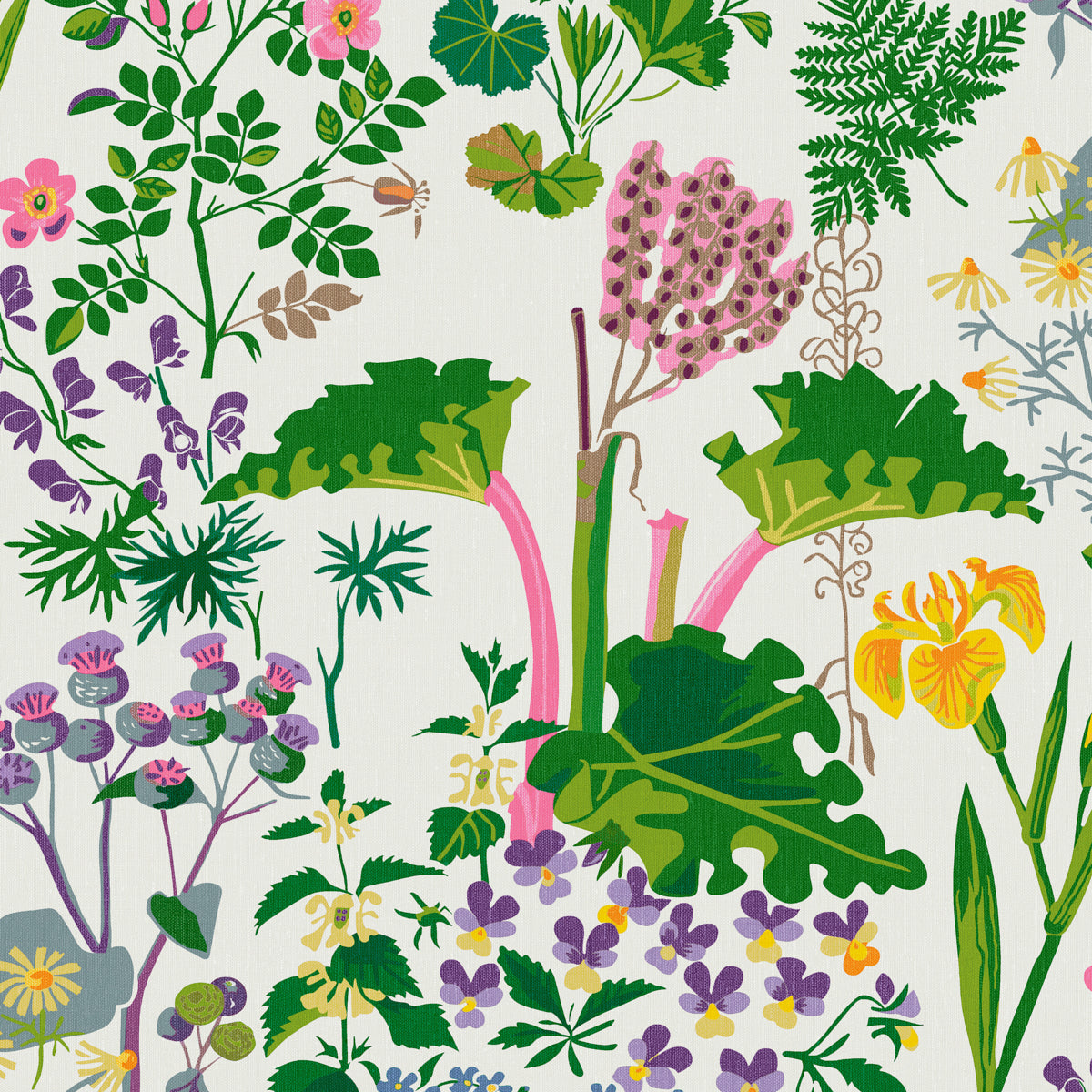 Rabarber wallpaper in ivory multi color - pattern number 1792 - by Schumacher in the Borastapeter collection