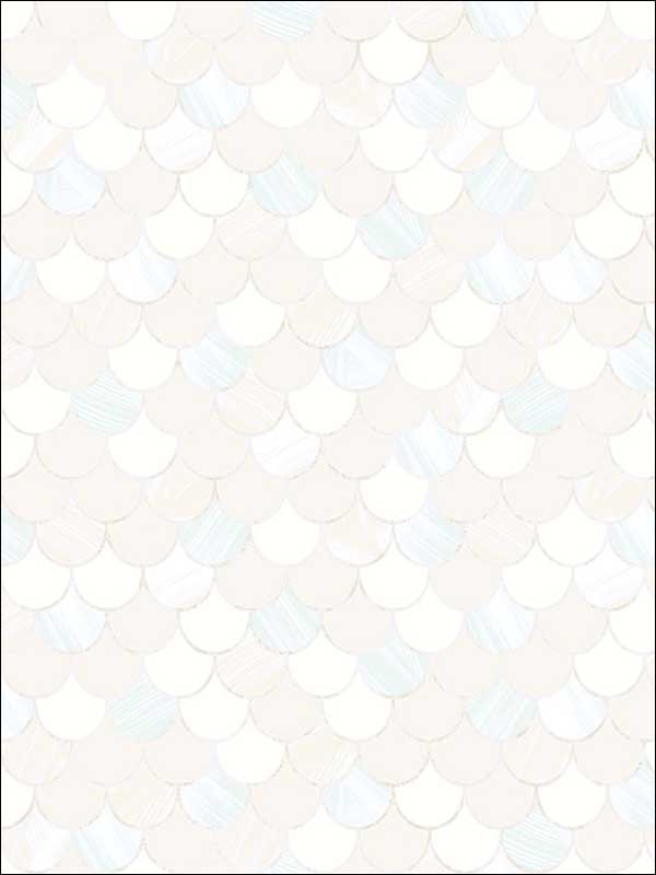 Catalina Scales wallpaper in light blue metallic and white color - pattern number TA20904 - by Seabrook in the Tortuga collection