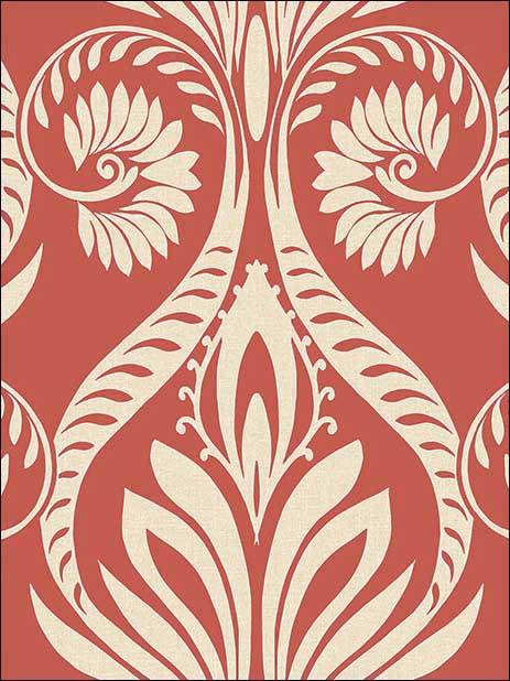 Bonaire wallpaper in scarlet red and off white color - pattern number TA21001 - by Seabrook in the Tortuga collection