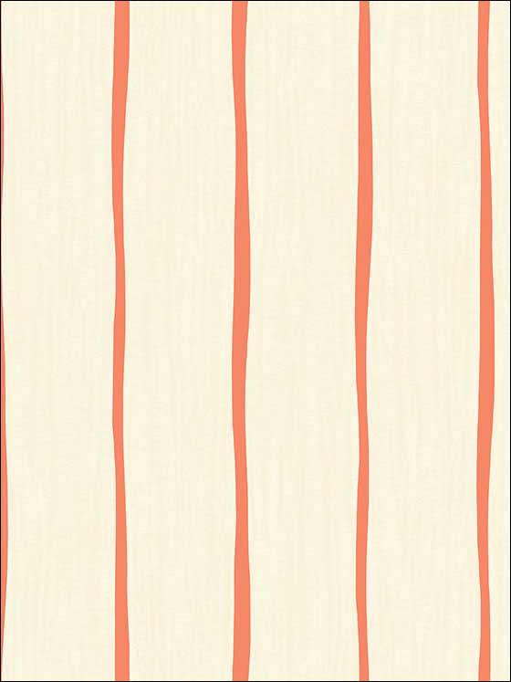 Aruba Stripe wallpaper in rust orange and off white color - pattern number TA21206 - by Seabrook in the Tortuga collection
