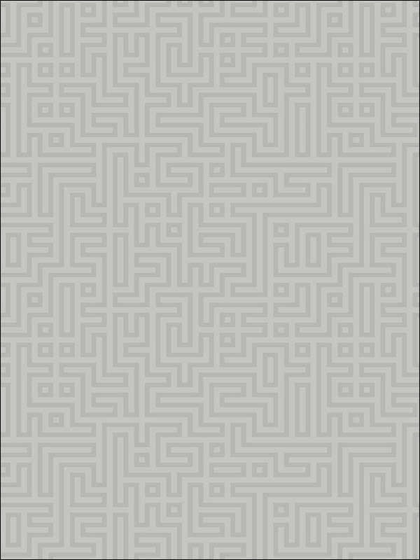 Greek Key Allover with Raised Inks wallpaper in gray color - pattern number OY32102 - by Paper and Ink in the White on White collection