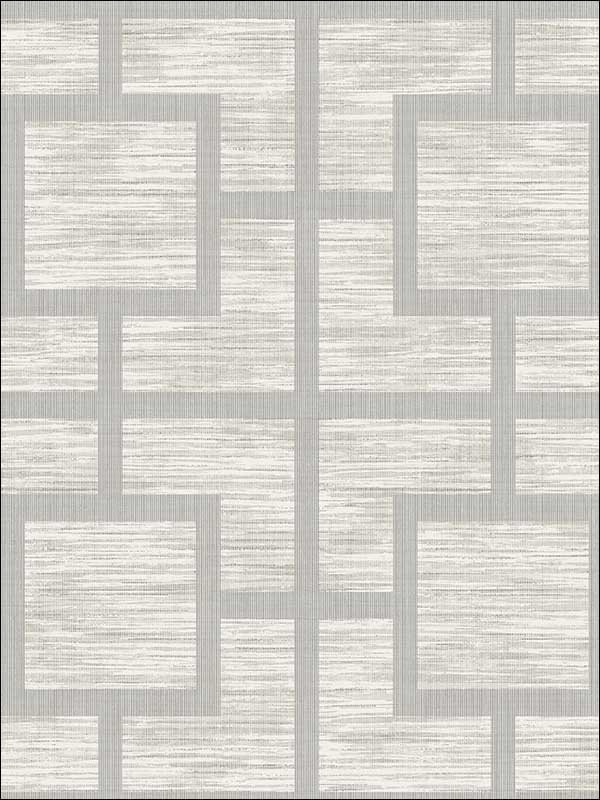 Screen on Grass Faux with Textile Strings wallpaper in gray color - pattern number OY33100 - by Paper and Ink in the White on White collection