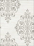 Medallion on Grasscloth wallpaper in gray color - pattern number OY34907 - by Paper and Ink in the White on White collection