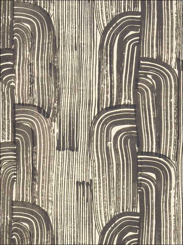Crescent Paper wallpaper in ebony cream color - pattern number GWP-3304.816.0 - by Groundworks in the Kelly Wearstler Wallpapers II collection