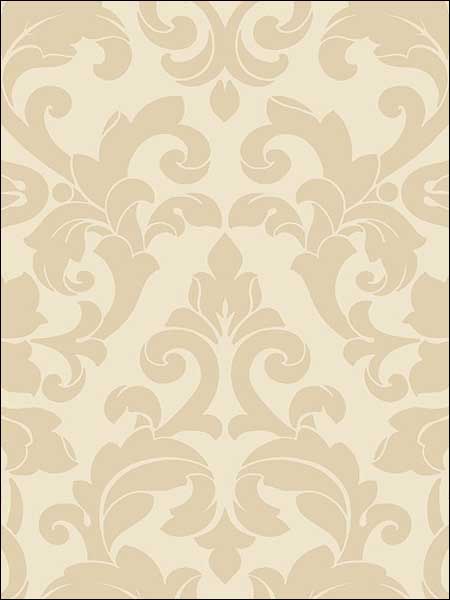 Velvet Damask fabric in beige cream color - pattern number DS29713 - by Patton Norwall in the Stripes and Damasks 3 collection
