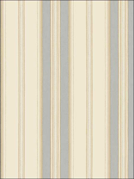 Heritage Stripe fabric in beige cream blue metallic gold color - pattern number SD36109 - by Patton Norwall in the Stripes and Damasks 3 collection