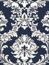 Document Damask fabric in navy white metallic gold color - pattern number SD36120 - by Patton Norwall in the Stripes and Damasks 3 collection