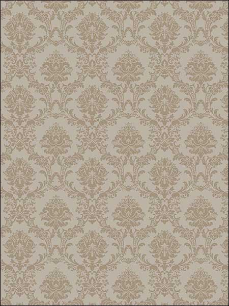 Mini Damask fabric in brown metallic gold color - pattern number SD36138 - by Patton Norwall in the Stripes and Damasks 3 collection