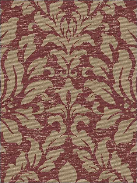 Stitched Damask wallpaper in red metallic gold color - pattern number SD36139 - by Patton Norwall in the Stripes and Damasks 3 collection