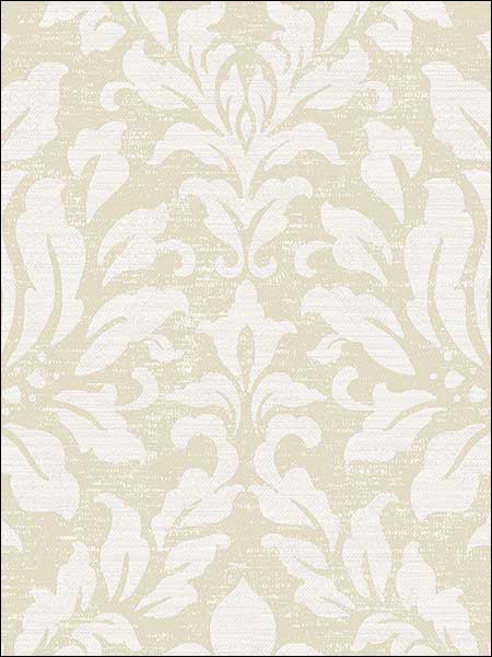 Stitched Damask wallpaper in beige grey color - pattern number SD36144 - by Patton Norwall in the Stripes and Damasks 3 collection