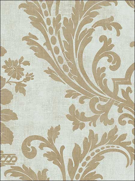 Sari with Texture wallpaper in light green metallic gold color - pattern number SD36155 - by Patton Norwall in the Stripes and Damasks 3 collection