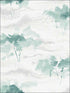 Brushstroke Trees wallpaper in metallic teal and pearl color - pattern number AH40704 - by Seabrook in the L Atelier De Paris collection
