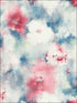 Abstract Floral wallpaper in denim blue scarlet and off white color - pattern number AH40911 - by Seabrook in the L Atelier De Paris collection