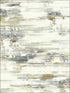Spatula Stripes wallpaper in gold gray and off white color - pattern number AH41105 - by Seabrook in the L Atelier De Paris collection