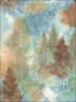 Soft Landscape wallpaper in metallic copper sky blue and olive green color - pattern number AH41206 - by Seabrook in the L Atelier De Paris collection