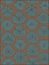 Shibori Blossoms wallpaper in metallic blue and cedar brown color - pattern number AH41316 - by Seabrook in the L Atelier De Paris collection