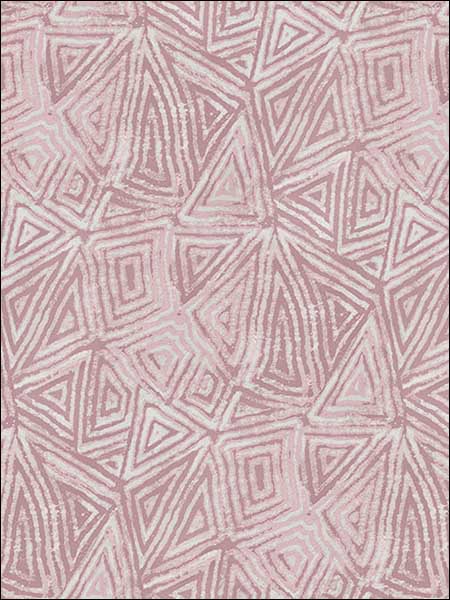 African Geo wallpaper in metallic mauve and pearl color - pattern number AH41501 - by Seabrook in the L Atelier De Paris collection