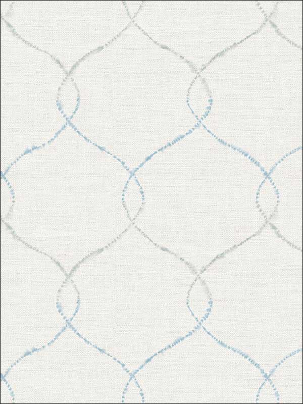 Shibori Lattice wallpaper in sky blue gray and metallic pearl color - pattern number AH41602 - by Seabrook in the L Atelier De Paris collection