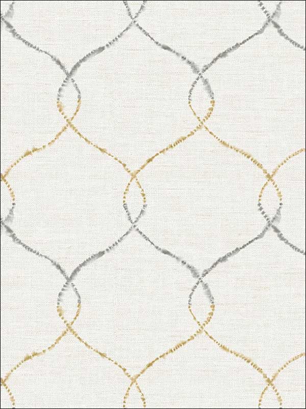 Shibori Lattice wallpaper in antique gold gray and metallic pearl color - pattern number AH41605 - by Seabrook in the L Atelier De Paris collection