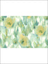 Floral Watercolor 3 Panel mural in green and blue color - pattern number AH42004M - by Seabrook in the L Atelier De Paris collection