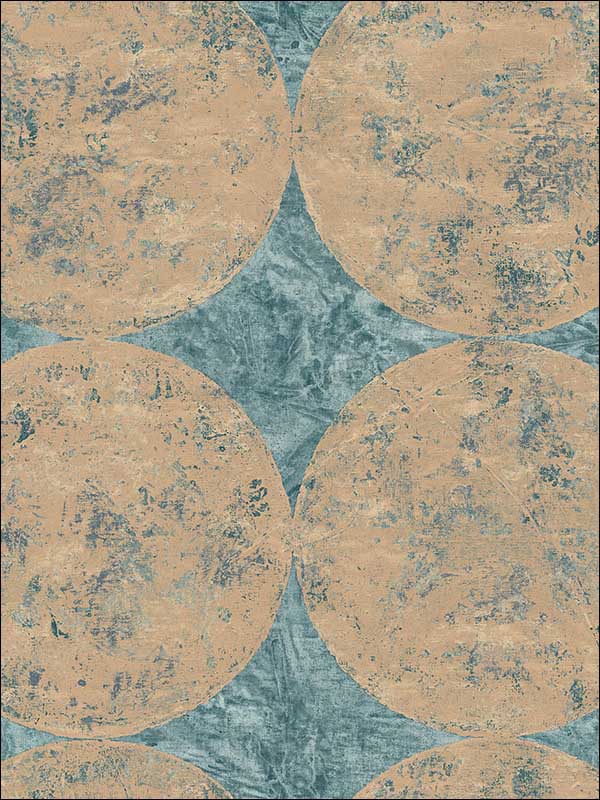 Fulton wallpaper in aqua teal color - pattern number MW30002 - by Seabrook in the Metalworks collection