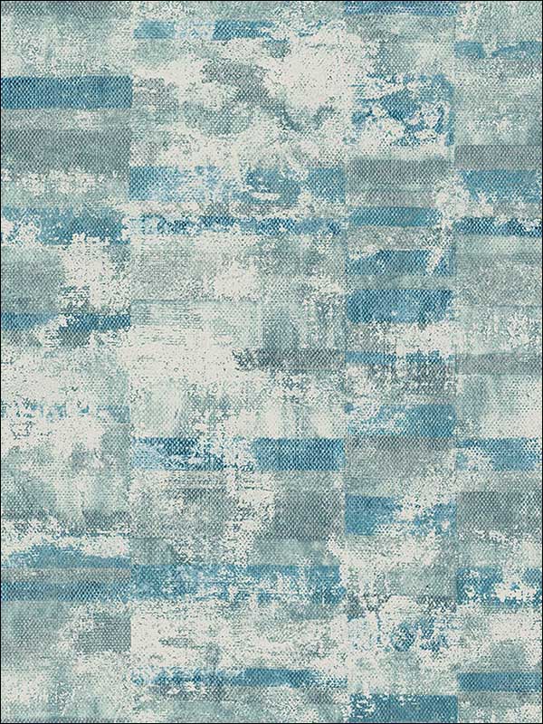 Gutenberg wallpaper in blue color - pattern number MW30402 - by Seabrook in the Metalworks collection
