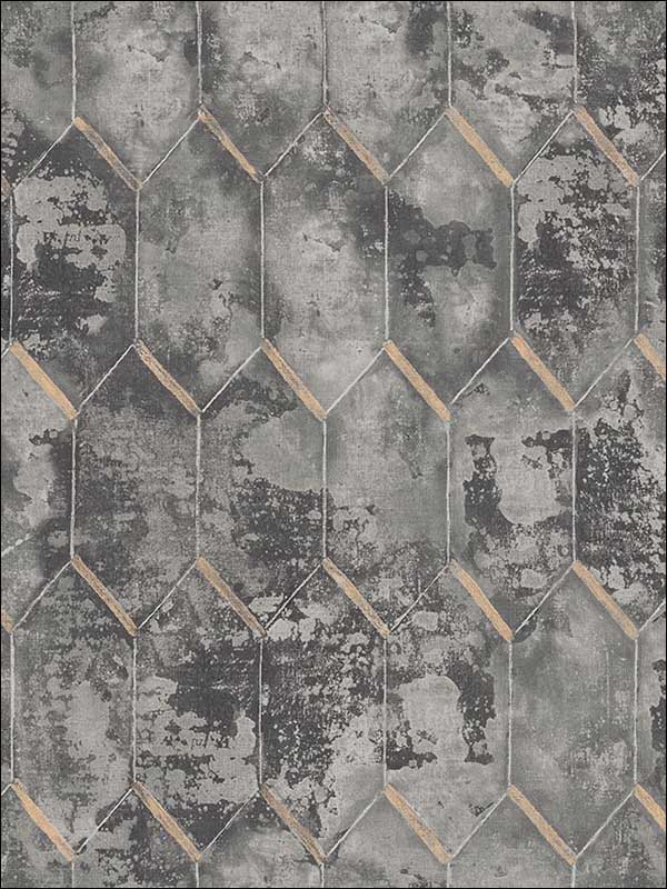 Whitney wallpaper in black color - pattern number MW30900 - by Seabrook in the Metalworks collection