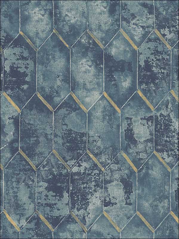 Whitney wallpaper in blue color - pattern number MW30902 - by Seabrook in the Metalworks collection