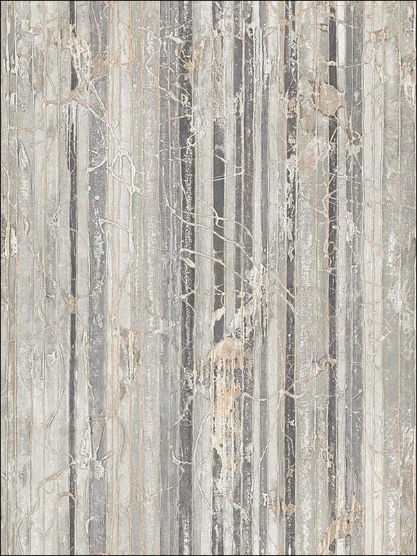 Whitney Stripe wallpaper in gray color - pattern number MW31100 - by Seabrook in the Metalworks collection