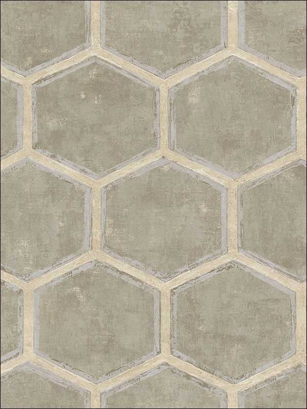 Wright wallpaper in brown taupe color - pattern number MW31507 - by Seabrook in the Metalworks collection