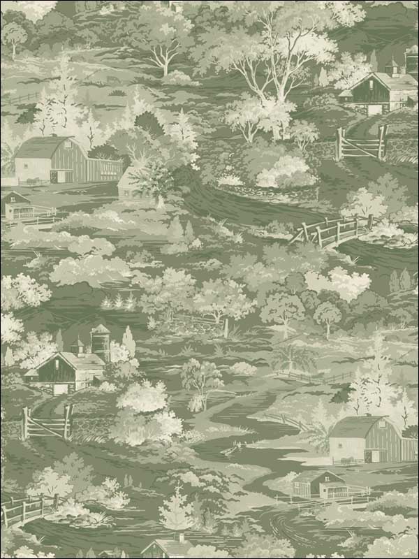 Homestead fabric in green and off white color - pattern number MH1504 - by Magnolia Home by Joanna Gaines in the Magnolia Home collection