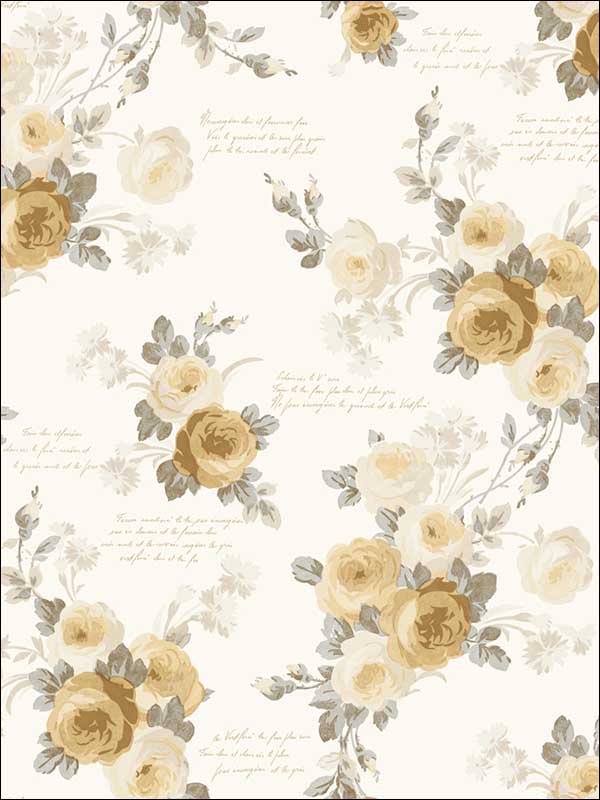 Heirloom Rose fabric in yellow color - pattern number MH1527 - by Magnolia Home by Joanna Gaines in the Magnolia Home collection