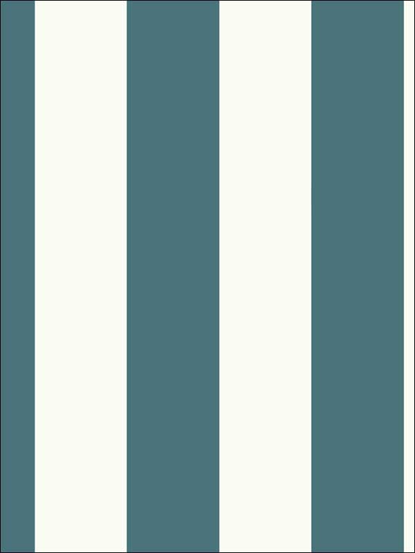 Awning Stripe wallpaper in blue and white color - pattern number MH1589 - by Magnolia Home by Joanna Gaines in the Magnolia Home collection