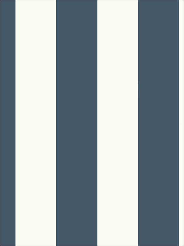 Awning Stripe wallpaper in blue and white color - pattern number MH1591 - by Magnolia Home by Joanna Gaines in the Magnolia Home collection
