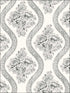 Coverlet Floral wallpaper in black and off white color - pattern number MH1597 - by Magnolia Home by Joanna Gaines in the Magnolia Home collection